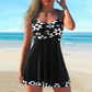Dames zwemjurk met print, zonder mouwen en met ingebouwde short