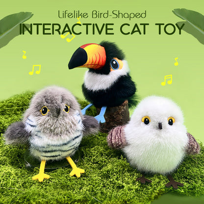 🔥🔥Interactief kattenspeeltje in de vorm van een realistische vogel