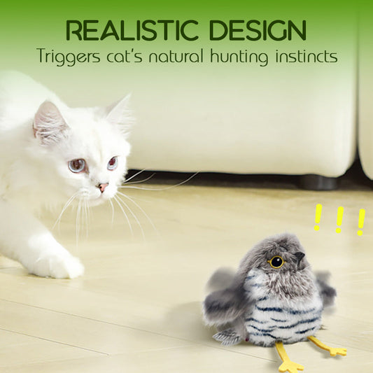 🔥🔥Interactief kattenspeeltje in de vorm van een realistische vogel