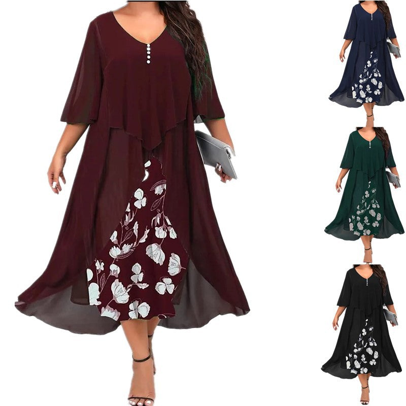 🌸 Nieuwe Collectie 👗 Chiffon Jurk met 2-in-1 Look – Elegante laagjesstijl, luchtige pasvorm & vrouwelijke uitstraling ✨