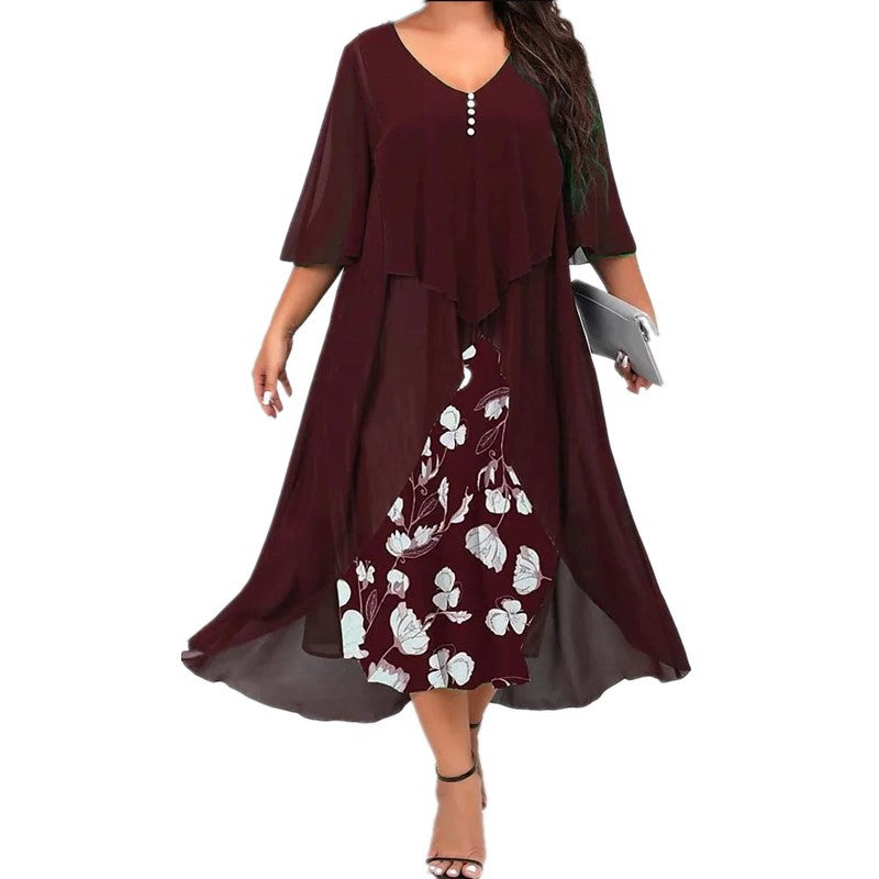 🌸 Nieuwe Collectie 👗 Chiffon Jurk met 2-in-1 Look – Elegante laagjesstijl, luchtige pasvorm & vrouwelijke uitstraling ✨
