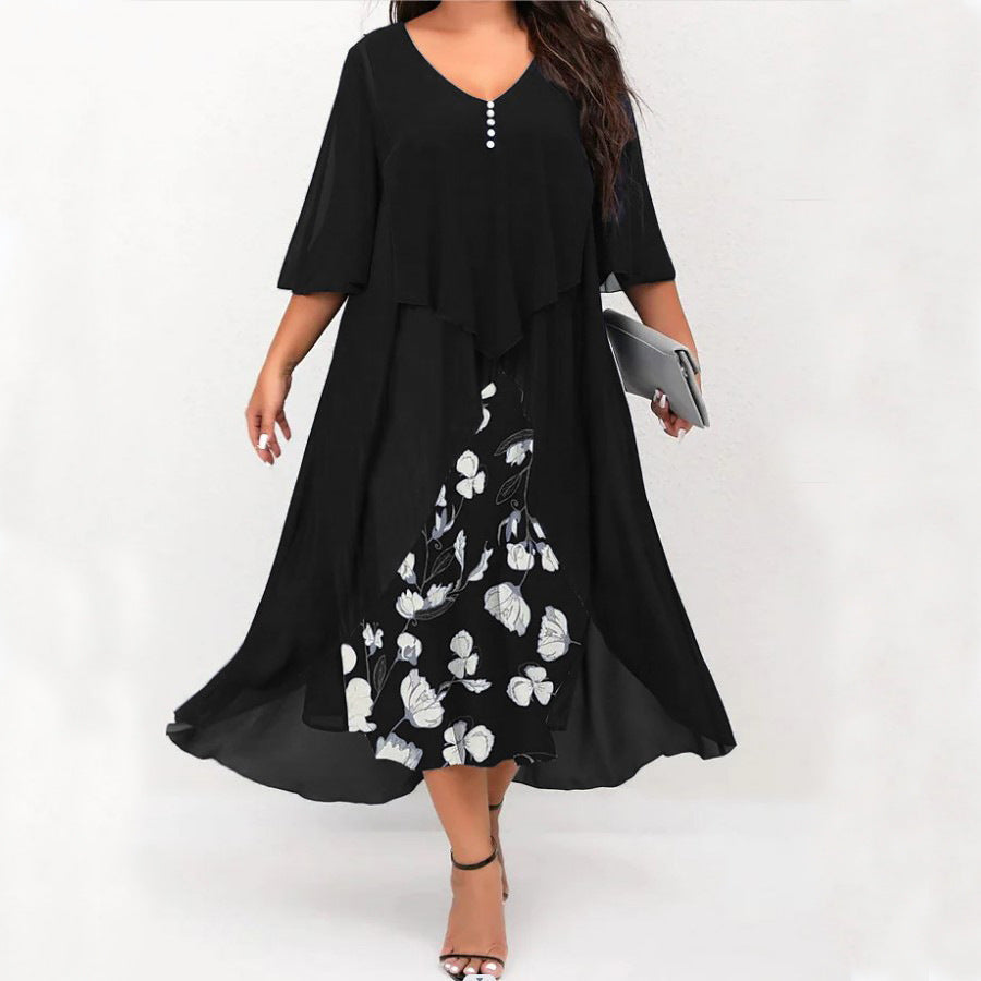 🌸 Nieuwe Collectie 👗 Chiffon Jurk met 2-in-1 Look – Elegante laagjesstijl, luchtige pasvorm & vrouwelijke uitstraling ✨