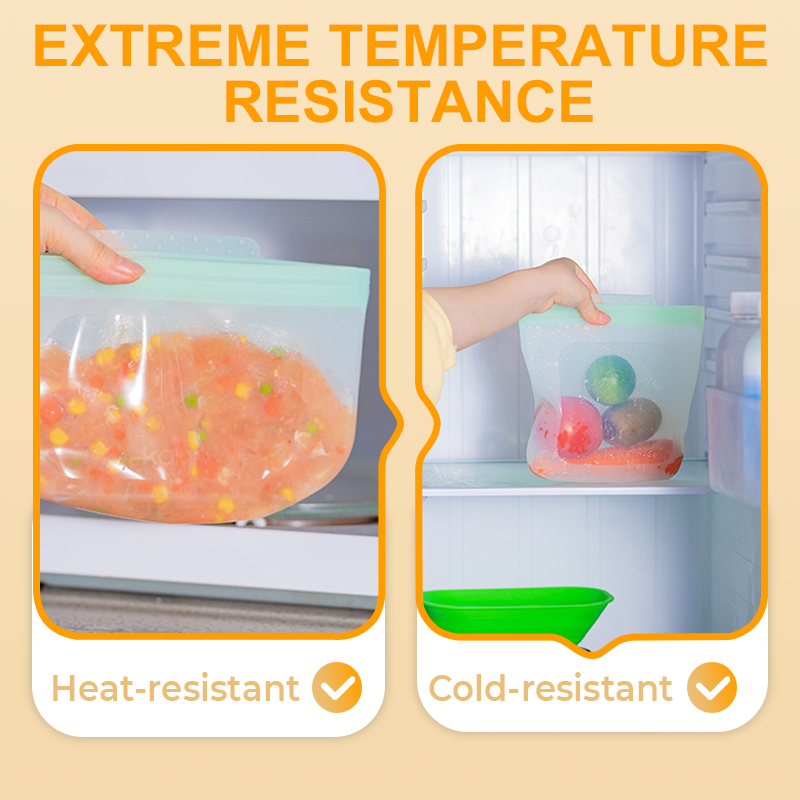 Herbruikbare siliconen voedselbewaarzak🌡️-20 °C tot 220 °C