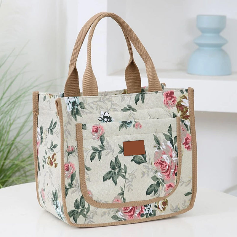 Lunchzak met bloemenprint voor dames