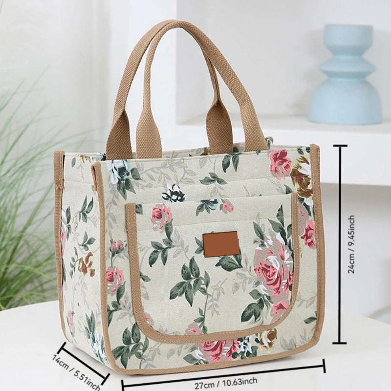 Lunchzak met bloemenprint voor dames