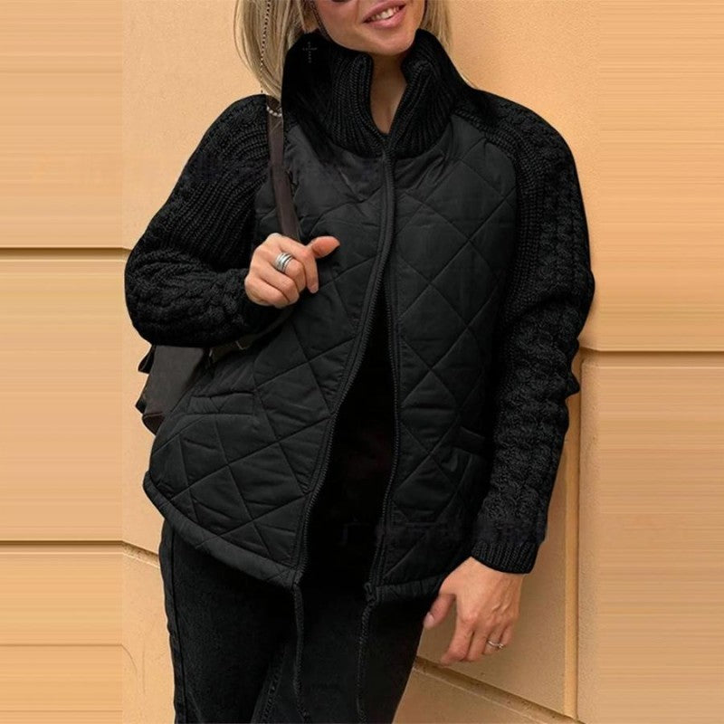 🥼Dameswollen patchwork donsjas met pluizige voering