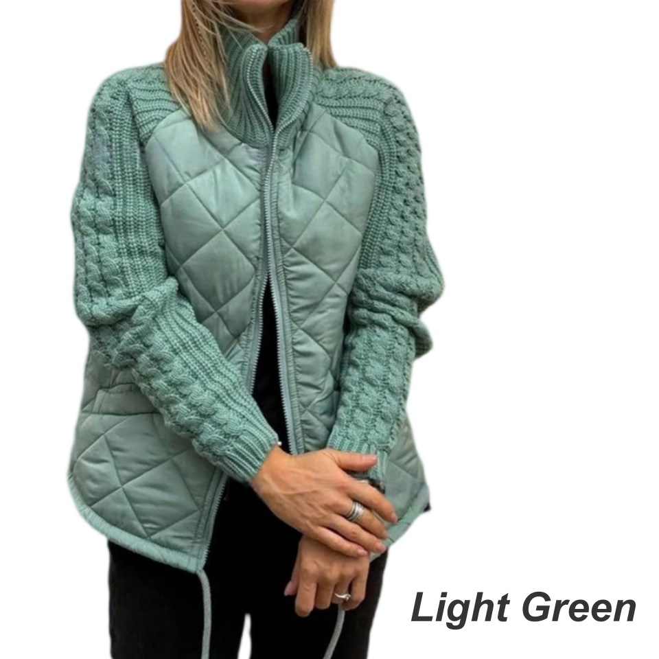 🥼Dameswollen patchwork donsjas met pluizige voering