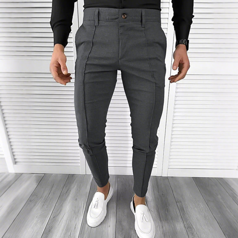 Casual, effen pantalon voor heren