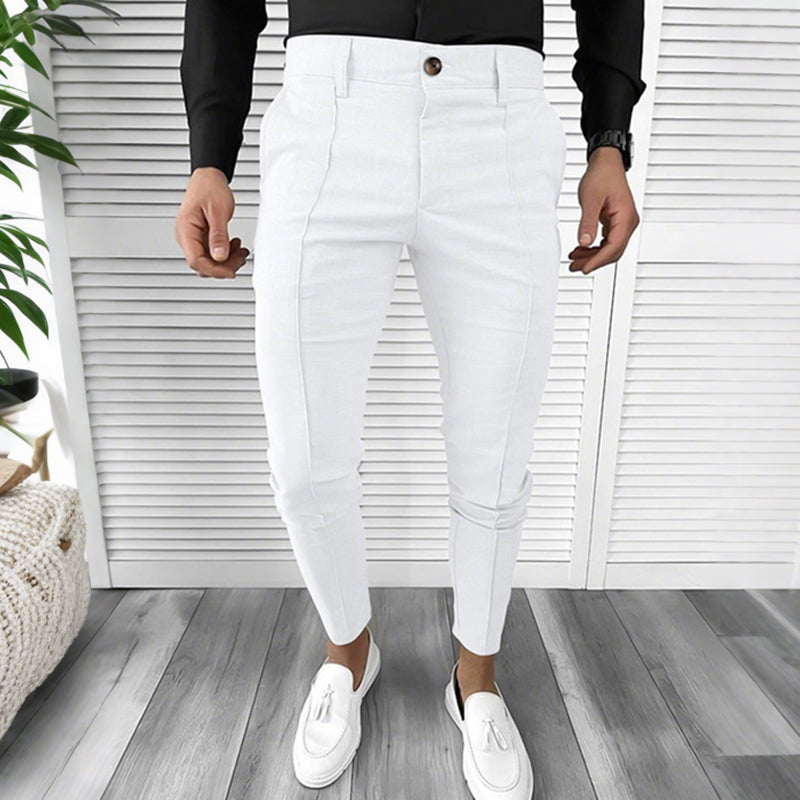 Casual, effen pantalon voor heren