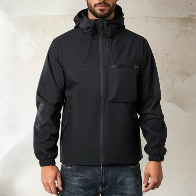 Heren outdoor sportjas in effen kleur