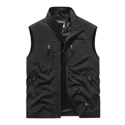 Oversized mouwloos gilet met zakken voor heren