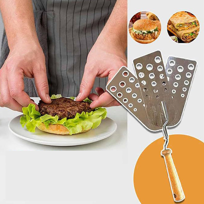 Compacte anti-aanbak drievoudige hamburger spatel