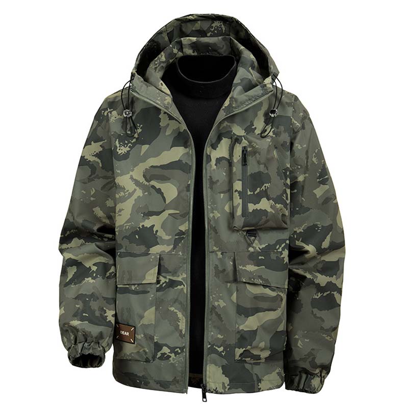 🦅 Heren Camouflage Jas: Capuchon, Meer Zakken & Weerbestendig – Perfect Voor Outdoor & Stad!