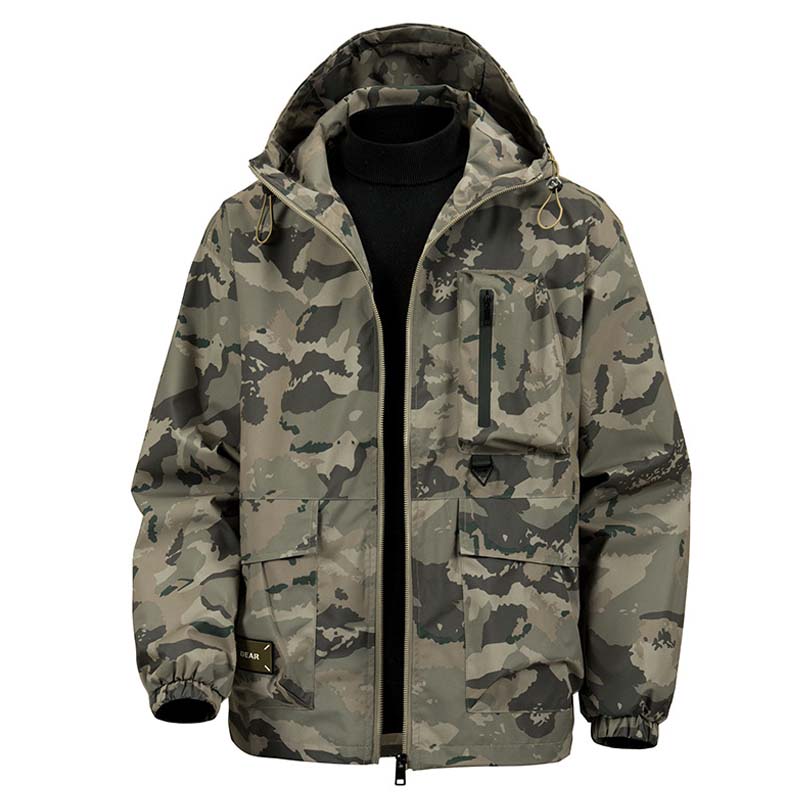🦅 Heren Camouflage Jas: Capuchon, Meer Zakken & Weerbestendig – Perfect Voor Outdoor & Stad!