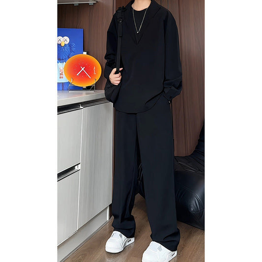 🔥False tweedelig V-hals shirt & broek set