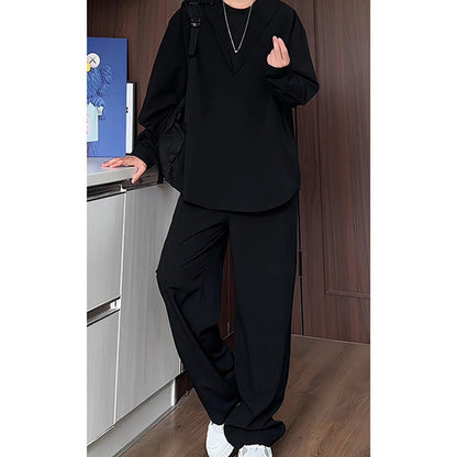 🔥False tweedelig V-hals shirt & broek set