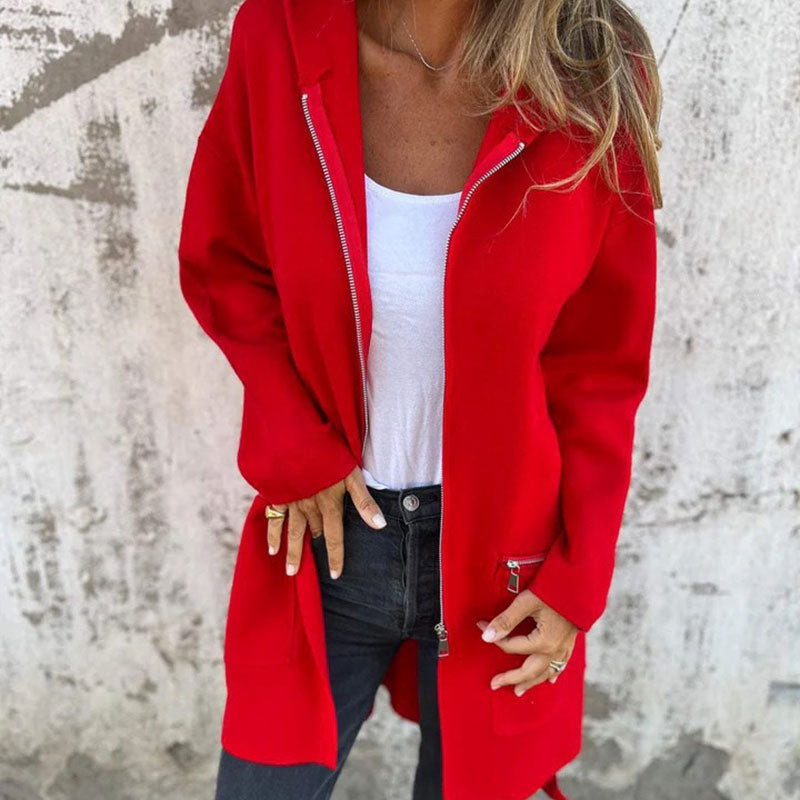 Casual Mode Lange Mouwen Rits-Hoodie Sweatshirt Jas