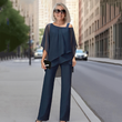 ⏳Beperkte korting van 50%⏰Onregelmatig chiffon topje voor dames ＆ wijde broek 2-delige set👚👖