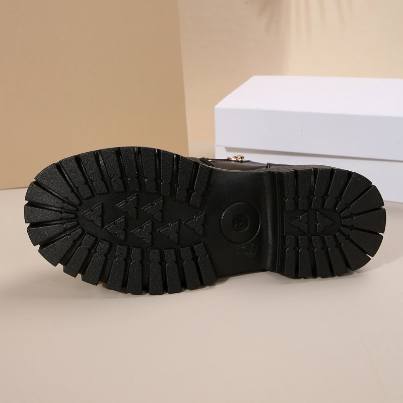 🔥Moderna svarta ankelstövlar i PU-läder för kvinnor