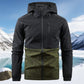 Heren casual winddichte jack met capuchon en kleurvlakken