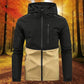 Heren casual winddichte jack met capuchon en kleurvlakken