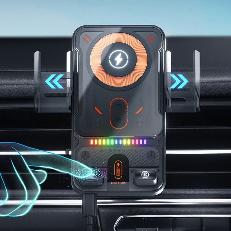 ✨ Beperkte voorraad beschikbaar, mis het niet!🙌Slimme 2-in-1 telefoonhouder voor in de auto met draaifunctie en draadloze oplader