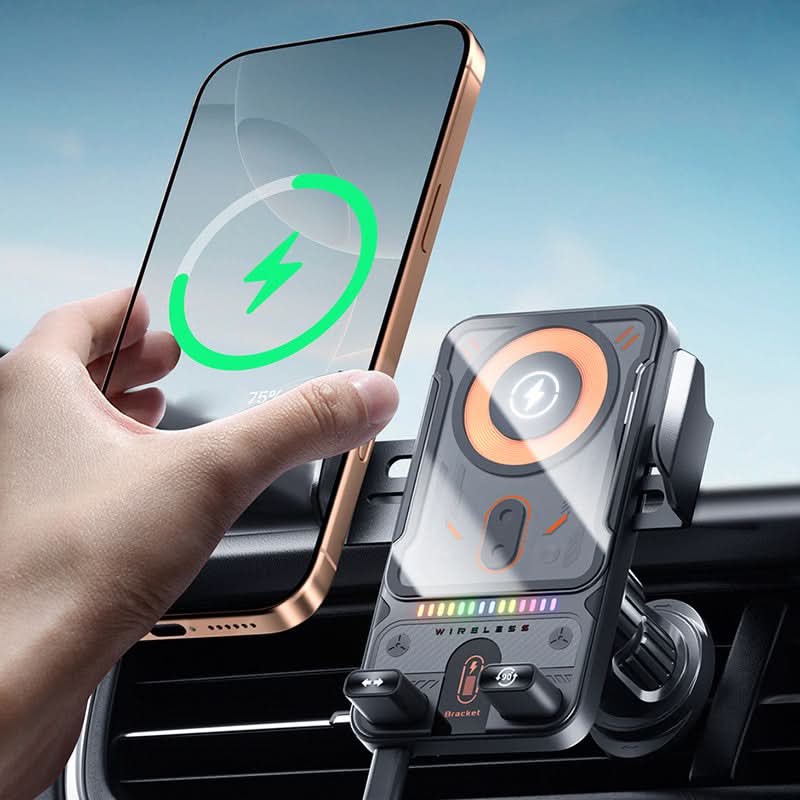 ✨ Beperkte voorraad beschikbaar, mis het niet!🙌Slimme 2-in-1 telefoonhouder voor in de auto met draaifunctie en draadloze oplader