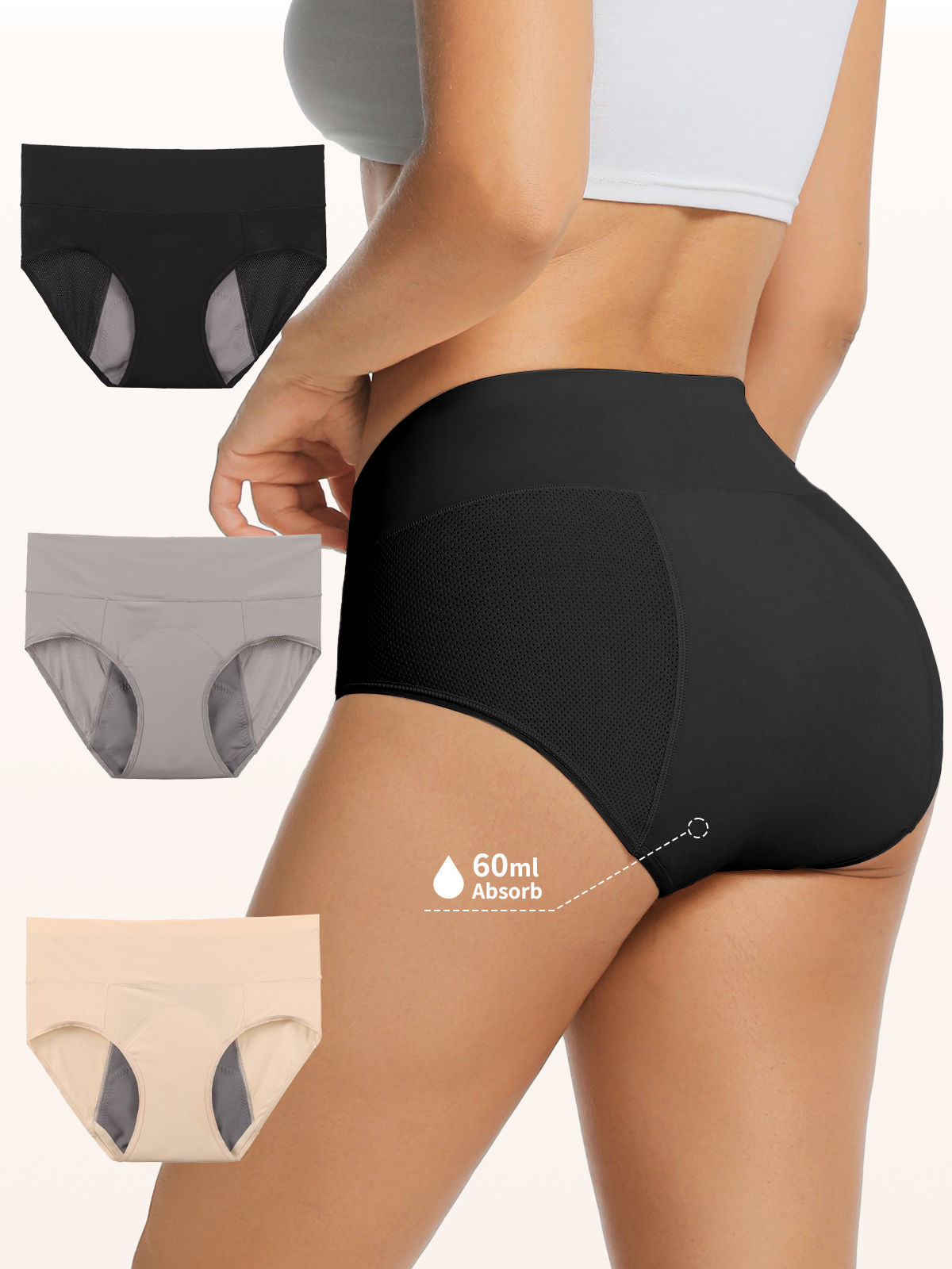 LOSWIE® Dames slipje met hoge absorptievermogen en ZeroLeak-technologie