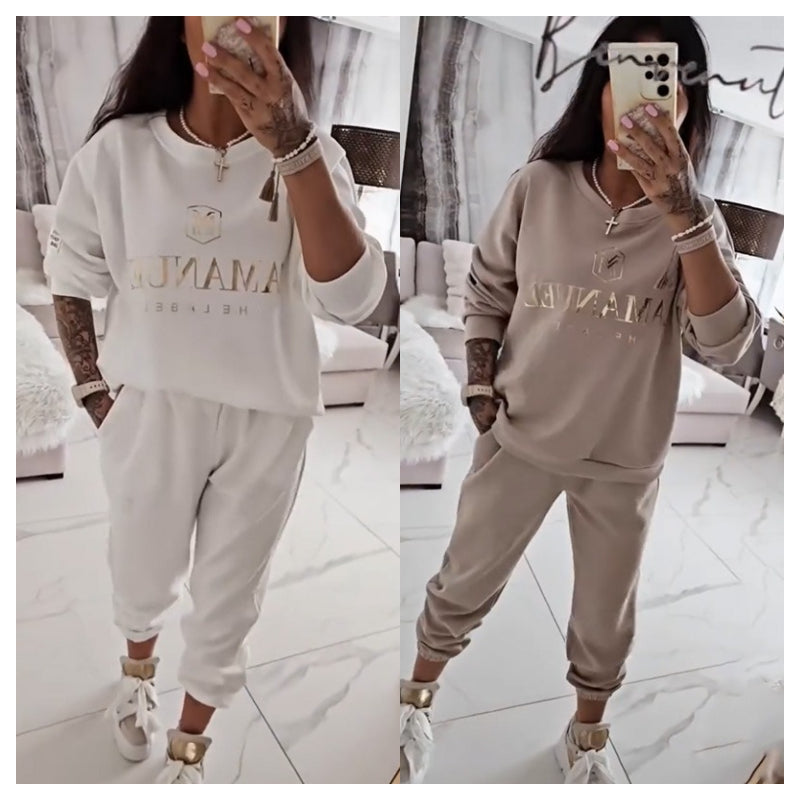 🍁🍂Dames set met lange mouwen top en broek