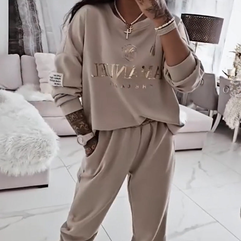 🍁🍂Dames set met lange mouwen top en broek