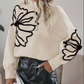 🔥Dames trui met bloemenprint, hoge kraag en lange mouwen