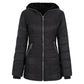 Dames winterjas met capuchon en pluche voering