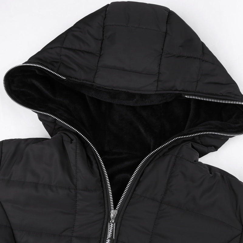 Dames winterjas met capuchon en pluche voering