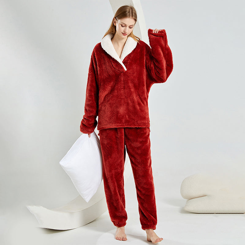 🌸 Up tot 50% korting🔥Warme Pluche Pyjama Set voor de Winter