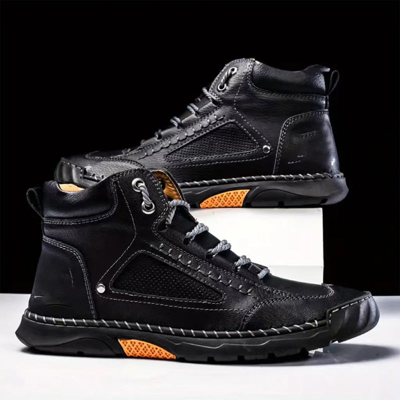 Onverslaanbare prijzen🥰🤩Stijlvolle Handgestikte Platte Zool Herenlaarzen