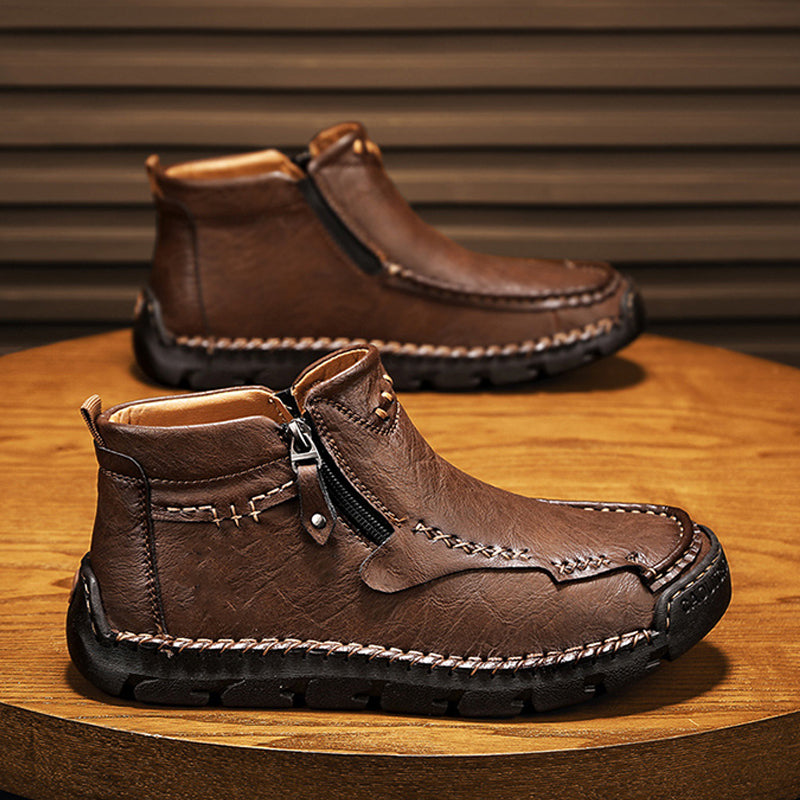 Herenmode Retro Enkellaarsjes met Ritsdetail