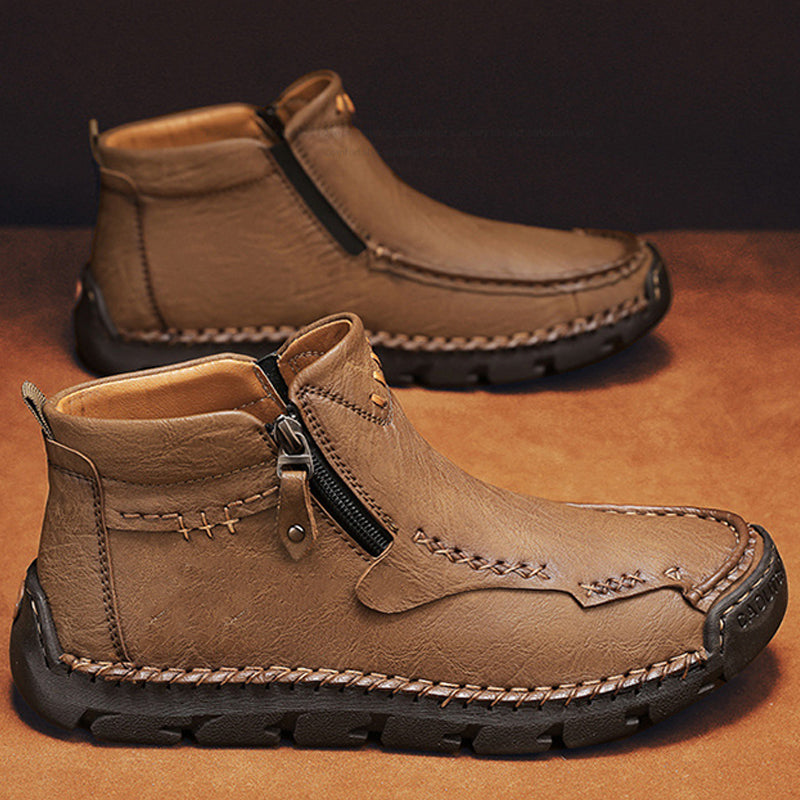 Herenmode Retro Enkellaarsjes met Ritsdetail