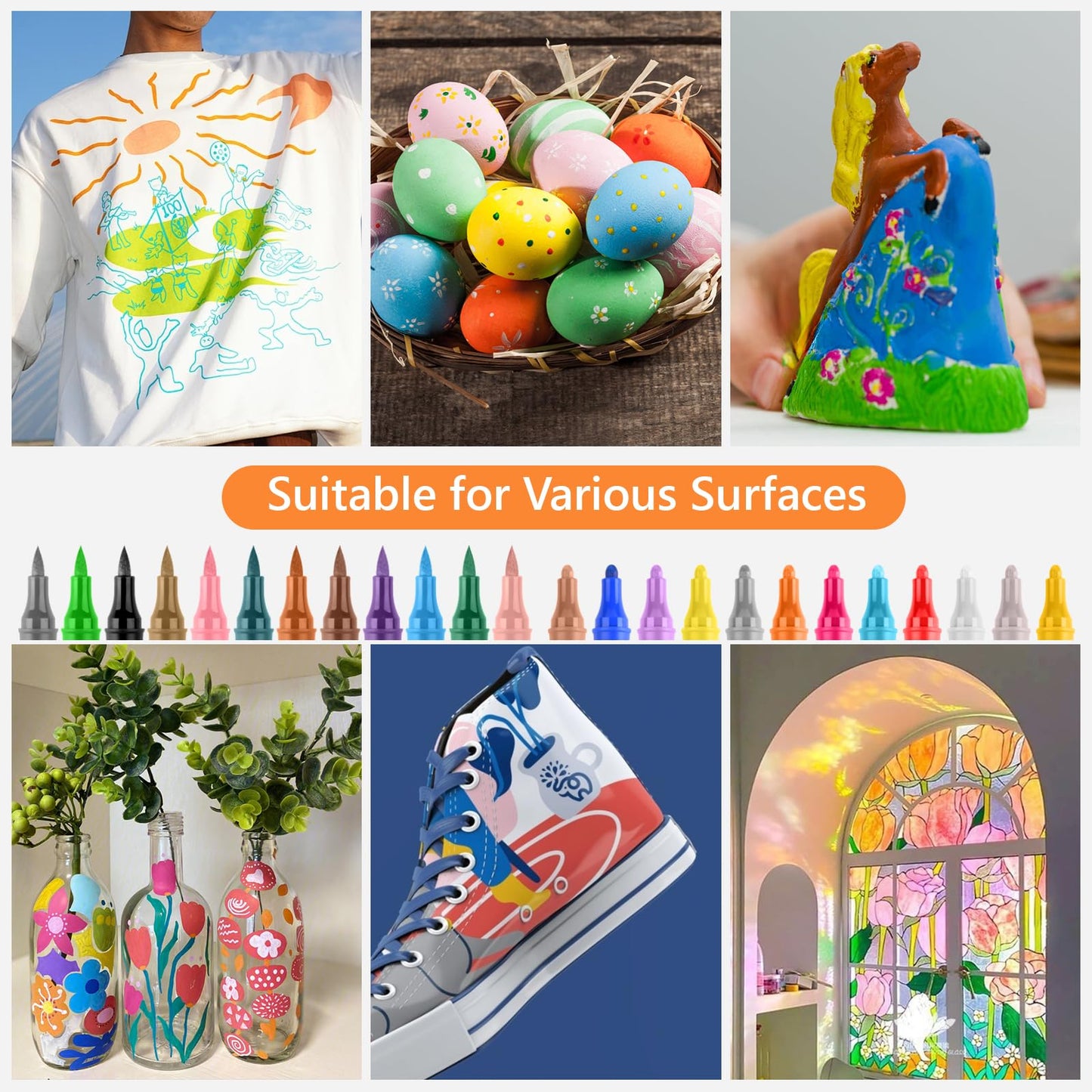 Glitterstiften met dubbele punt