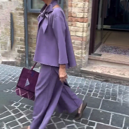 🌸 Up tot 45% korting🔥Cape met lange mouwen Top & Broek 2-Delige Set