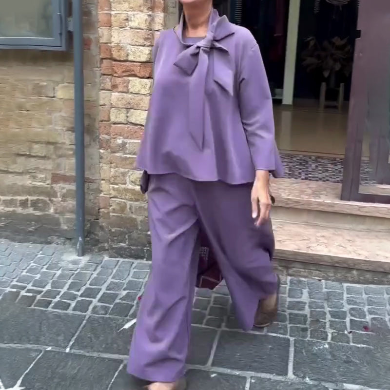 🌸 Up tot 45% korting🔥Cape met lange mouwen Top & Broek 2-Delige Set