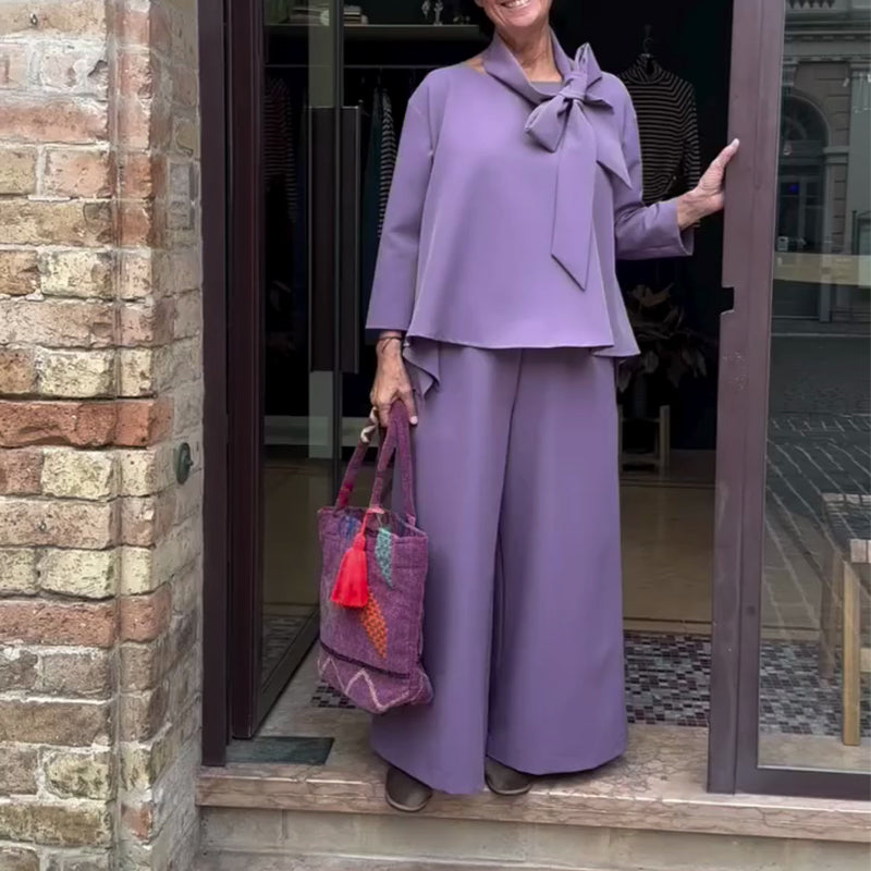 🌸 Up tot 45% korting🔥Cape met lange mouwen Top & Broek 2-Delige Set