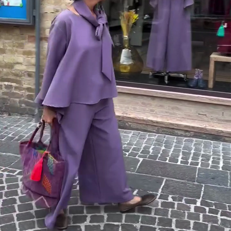 🌸 Up tot 45% korting🔥Cape met lange mouwen Top & Broek 2-Delige Set