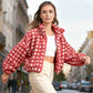 Red Plaid Fuzzy Jacket voor dames