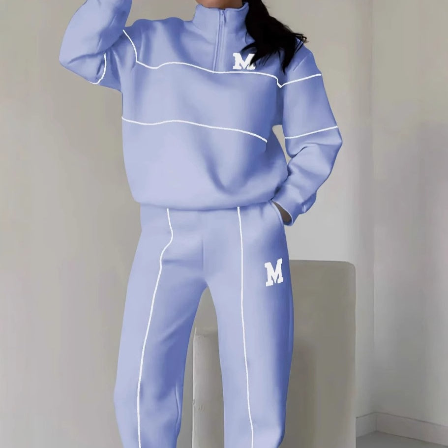 Casual Sweatshirt 2-delige Set met Lijn