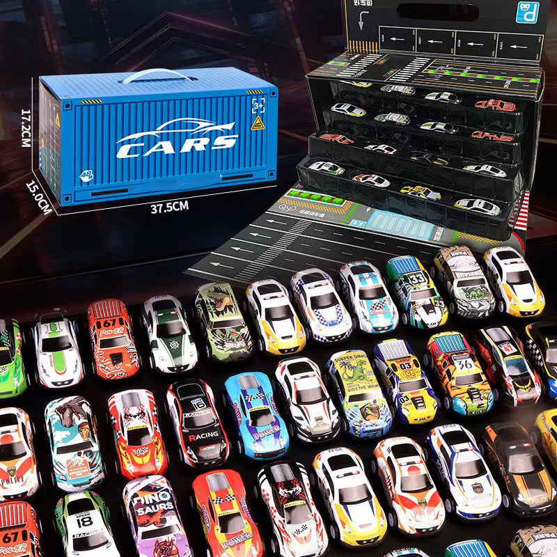 🔈🔈60% KORTING! ✨ 48 mini-auto's met ingebouwde garage - Interactief spel met geluidseffecten en racebaan voor kinderen 🚗🎪