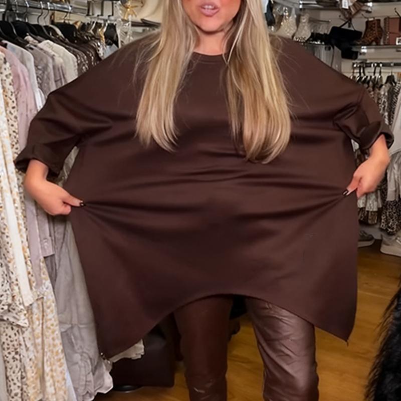 🔥 Tijdelijke Aanbieding – Stijlvolle Tweedelige Set: Losse Top & Effen Broek