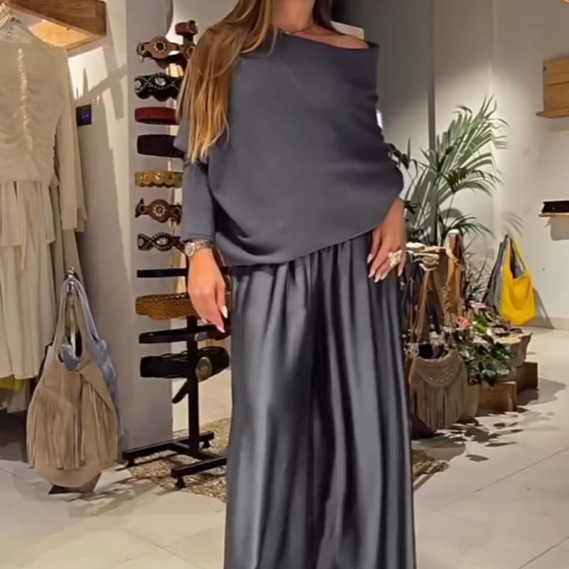 ✨ Chic 2-delige off-shoulder lounge set – zacht, flatterend & moeiteloos stijlvol | Tot 60% KORTING vandaag! 🌸