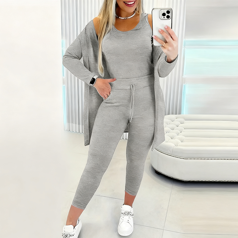 💜 LAATSTE DAG VAN DE ACTIE – 49% KORTING 💜Casual en stijlvolle 3-delige set voor dames