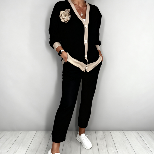 🔥2-delige casual dames-set met V-hals en hoge taille