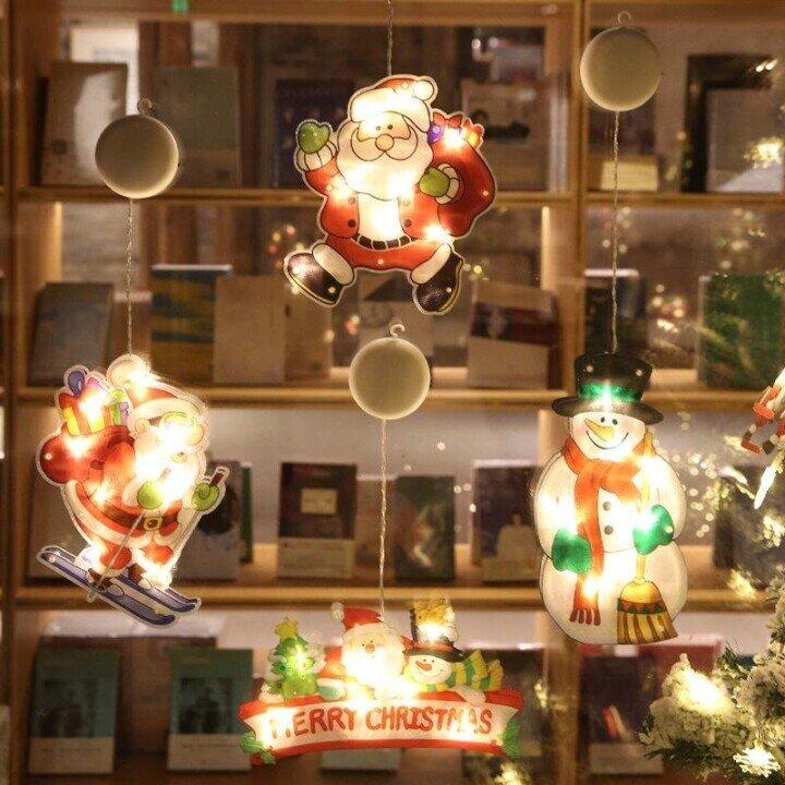 🎄✨ Kerstvenster-Hanglichten – Meerdere Kerstmotieven, Warme Sfeer Creatie & Meervoudige Toepassingen（Perfect voor Kerstdecoratie!）